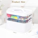 3-Tier Art Supply Storage Container, Stackable Kids Craft Organizer Box with Removable Trays, Plastic Craft Organizers and Storage for Markers, Toys, Sewing, Tool