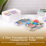 3-Tier Art Supply Storage Container, Stackable Kids Craft Organizer Box with Removable Trays, Plastic Craft Organizers and Storage for Markers, Toys, Sewing, Tool