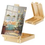 LUCYCAZ Tabletop Easel for Painting, Adjustable Wooden Sketchbox Art Easel, Portable Desktop Painting Easel for Adult, Student, Artist, Beginner