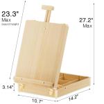 LUCYCAZ Tabletop Easel for Painting, Adjustable Wooden Sketchbox Art Easel, Portable Desktop Painting Easel for Adult, Student, Artist, Beginner