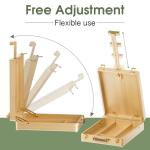 LUCYCAZ Tabletop Easel for Painting, Adjustable Wooden Sketchbox Art Easel, Portable Desktop Painting Easel for Adult, Student, Artist, Beginner