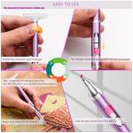 Benote Diamond Art Painting Pen Refillable Wax, Diamond Paint Accessories Refillable Wax Pen Self-Stick Drill Pens with Metal Correction Plate for Art DIY Craft - B18