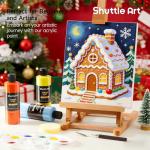 Shuttle Art 18 Colors Acrylic Paint Bottle Set (250ml/8.45oz), Rich Pigmented Bulk Painting Supplies for Artists, Beginners and Kids on Rocks Crafts Canvas Wood Ceramic