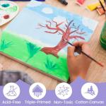 ESRICH Stretched Canvas for Painting, 3 Pack 8x10 Canvas Value Pack, Primed Acid-Free Cotton Blank Canvas, Paint Canvases for Oil & Acrylic Paint.