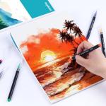 Hapikalor 5.5"x8.5"Watercolor Small Sketchbook for Kids, 30 Sheets (60 Pages) Spiral Bound, Water Color Paper, 140lb/300gsm Watercolor Paper, Watercolor Notebook, Watercolor Journal, Sketch Pad, Teal