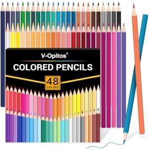 V-Opitos 48 Pack Colored Pencils Set, Pre-sharpened Coloring Pencils for Kids Beginners, Colored Pencils for Adult Coloring Books, Ideal Art Supplies for Sketching, Coloring & Painting