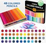 V-Opitos 48 Pack Colored Pencils Set, Pre-sharpened Coloring Pencils for Kids Beginners, Colored Pencils for Adult Coloring Books, Ideal Art Supplies for Sketching, Coloring & Painting