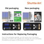 Shuttle Art Sketching and Drawing Pencils Set, 37-Piece Professional Sketch Pencils Set in Zipper Carry Case, Drawing Kit Art Supplies with Graphite Charcoal Sticks Tool Sketch book for Adults Kids