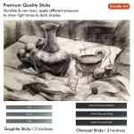 Shuttle Art Sketching and Drawing Pencils Set, 37-Piece Professional Sketch Pencils Set in Zipper Carry Case, Drawing Kit Art Supplies with Graphite Charcoal Sticks Tool Sketch book for Adults Kids