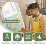 ESRICH Stretched Canvas for Painting 24x36 Inch, 3Pack Large Canvas for Painting, Primed Acid-Free Cotton Blank Canvases, Art Paint Canvases for Oil Paint,Watercolor,Acrylic Paint,Gouache and Tempera.