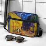 Jolamirel Oil Painting Art Small Crossbody Bags for Women, Cafe Terrace at Night, Paint Art Cross Body Handbags Anti Theft Shoulder Purses, Adjustable Strap