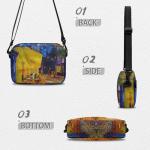 Jolamirel Oil Painting Art Small Crossbody Bags for Women, Cafe Terrace at Night, Paint Art Cross Body Handbags Anti Theft Shoulder Purses, Adjustable Strap