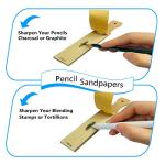 24 Pieces Blending Stumps and Tortillions Set with 2 Pcs Sandpaper Pencil Sharpener 1 Pencil Extension Tool 1 Eraser for Art Blenders Student Sketch Drawing kit