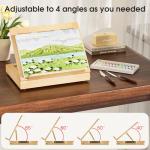 LUCYCAZ Art Easel for Painting, Tabletop Painting Easel Set for Kids, Pine-Wood Portable Easel Stand for Artists with Canvas, Acrylic Paints, Brushes, Palette and Palette Knives for Adults Beginners