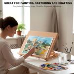 Tabletop Easel for Painting, 16.5"x12" Adjustable Portable Beechwood Drawing Board with Detachable Strap, Art Easel Includes Art Painting Papers, Sketch Papers and Masking Tape, Ideal for Diamond Art