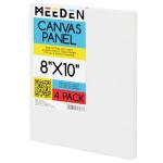 MEEDEN 4-Pack 100% Cotton Canvas Boards for Painting - 8x10'' Blank Canvas Panels for Oil & Acrylic Painting, Ready to Paint Art Supplies for Professional Artists, Students