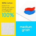 MEEDEN 4-Pack 100% Cotton Canvas Boards for Painting - 8x10'' Blank Canvas Panels for Oil & Acrylic Painting, Ready to Paint Art Supplies for Professional Artists, Students