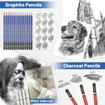 Daerthotk 53 PCS Drawing Kit Sketching Pencil Set, Sketch Pencils Art Supplies with Graphite, Charcoal, Blending Tools, Drawing Pencils for Artists Adults Beginner Family Friends