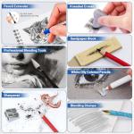 Daerthotk 53 PCS Drawing Kit Sketching Pencil Set, Sketch Pencils Art Supplies with Graphite, Charcoal, Blending Tools, Drawing Pencils for Artists Adults Beginner Family Friends