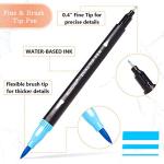Nicecho Art Markers Dual Brush Pens for Coloring, 60 Artist Colored Marker Set, Fine and Brush Tip Pen Art Supplier for Adult Coloring Books, Bullet Journaling, Drawing