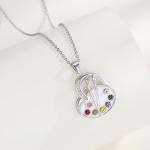 VANJAMI Art Palette Necklace Sterling Artist Painting Drawing Necklace Artists Paint Palette Pendant Necklace Future Artist Jewelry Gifts for Art Teacher Painters Women