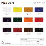 MEEDEN Oil Paint Set - 12 x 22ml (0.74 oz) Color Oil Paints for Adults Students Beginners- Rich Pigment Art Paints for Canvas Painting