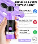 52 PCS Pastel Acrylic Paint Set with 12 Brushes, 2 Knives & Palette, 36 Colors (2oz/60ml) Art Craft Paint for Adults Kids Artists Beginners, Canvas Ceramic Rocks Wood Painting Kit Art Supplies