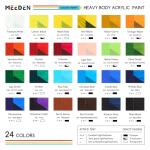 MEEDEN Heavy Body Acrylic Paint - Basic Satin Finish 24 x 60ml (2 oz) Color Paint Set for Adults - Rich Pigment Art Craft Paints for Canvas Clay Wood