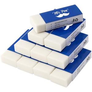 Mr. Pen Pencil Erasers, White, Large, Pack of 10