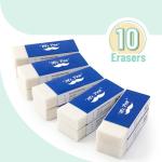 Mr. Pen Pencil Erasers, White, Large, Pack of 10