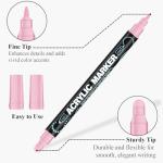 Acrylic Paint Markers, 24 Colors Paint Pens Acrylic Markers, Dual-Tip Acrylic Paint Pens for Halloween Decorations, Pumpkin Painting Kit for Wood, Rock Painting, Glass, Crafts & Art Supplies.