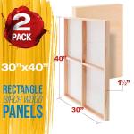 U.S. Art Supply Unfinished Cradled Wood Panels for Painting, 2 Pack of 30x40 inch - Gallery Birch Wooden Canvas Boards 1-1/2" Deep - Mixed-Media Craft, Acrylic, Oil, Encaustic, Paint Pouring