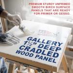 U.S. Art Supply Unfinished Cradled Wood Panels for Painting, 2 Pack of 30x40 inch - Gallery Birch Wooden Canvas Boards 1-1/2" Deep - Mixed-Media Craft, Acrylic, Oil, Encaustic, Paint Pouring
