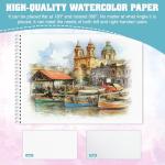 Watercolor Paper Pad, Watercolor Sketchbook 9" x12” 140lb/300gsm, Spiral Bound Water Color Pad Journal and Sketchbook for Adults & Kids, Markers and Art Journaling