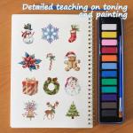 Beginner-Friendly Animals Watercolor Workbooks, 12 Colors Watercolor Paint Set with Paint Brush, Beginner-Friendly Watercolor Painting Kit（Christmas）