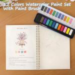 Beginner-Friendly Animals Watercolor Workbooks, 12 Colors Watercolor Paint Set with Paint Brush, Beginner-Friendly Watercolor Painting Kit（Christmas）