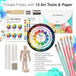 COLOUR BLOCK 181 pc Mixed Media Art Set in Exquisite Wooden Case - Acrylic & Water color Paints, Sketching, Colored Pencils, Soft & Oil Pastels