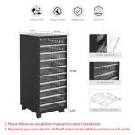 WOPITUES Storage Drawer Cart, Mobile Storage Cabinet, Makeup Storage with 10 Large Clear Drawers, Utility Wooden Rolling Cart on Wheels, for Cosmetic, Art Craft, Office Supplies, Toy, Black