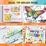 Artugn Dual Markers Brush Pens for Adult Coloring Books, 72 Colors Art Marker Set with Fine & Brush Tip Pen for Bullet Journaling, Coloring, Drawing, Hand Lettering, Calligraphy, Art Supplies