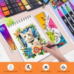 Artugn Dual Markers Brush Pens for Adult Coloring Books, 72 Colors Art Marker Set with Fine & Brush Tip Pen for Bullet Journaling, Coloring, Drawing, Hand Lettering, Calligraphy, Art Supplies