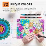 Artugn Dual Markers Brush Pens for Adult Coloring Books, 72 Colors Art Marker Set with Fine & Brush Tip Pen for Bullet Journaling, Coloring, Drawing, Hand Lettering, Calligraphy, Art Supplies