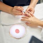 2 Pcs Resin Nail Art Palette, Nail Art Painting Mixed Color Palettes Gold Edge Nail Holder Nail Art Display Board (Coffee, White)