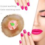 2 Pcs Resin Nail Art Palette, Nail Art Painting Mixed Color Palettes Gold Edge Nail Holder Nail Art Display Board (Coffee, White)