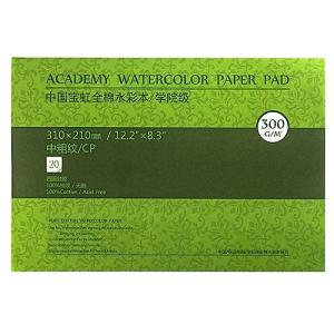 MEEDEN 8.3×12" Cotton Watercolor Paper Block, Textured Surface Watercolor Paper, Cold Press, 140lb/300gsm, 20 Sheets for Watercolor Gouache Ink Acrylic and More