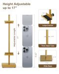 Victawks Adjustable Tabletop Easel Stand, Picture Easels for Display Up to 17" H, Gold Metal Picture Frame Holder Stand Table for Art, Photo (1 Pack)
