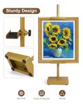 Victawks Adjustable Tabletop Easel Stand, Picture Easels for Display Up to 17" H, Gold Metal Picture Frame Holder Stand Table for Art, Photo (1 Pack)