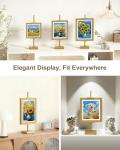 Victawks Adjustable Tabletop Easel Stand, Picture Easels for Display Up to 17" H, Gold Metal Picture Frame Holder Stand Table for Art, Photo (1 Pack)