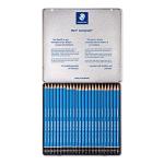 STAEDTLER Mars Lumograph Art Drawing Pencils, Graphite Pencils in Metal Case, Break-Resistant Bonded Lead, Grades 12B-10H, Set of 24