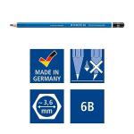 STAEDTLER Mars Lumograph Art Drawing Pencils, Graphite Pencils in Metal Case, Break-Resistant Bonded Lead, Grades 12B-10H, Set of 24