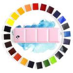 Paul Rubens Watercolor Paint Set Artist Grade, 24 Vivid Colors with Portable Metal Box for Artists, Beginners, Hobbyists, Students